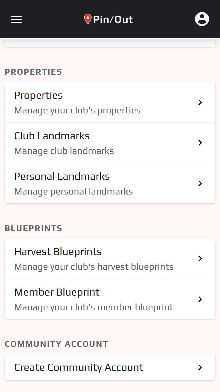 Create community account option in settings